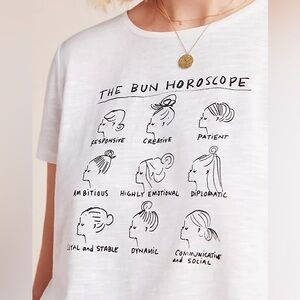 Anthropologie Kera Hill Bun Horoscope Graphic Tee
